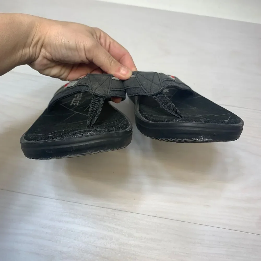Hey Dude Sami Free Flip Flop Sandals Black Grey Cushioned Men's Size‎ 12